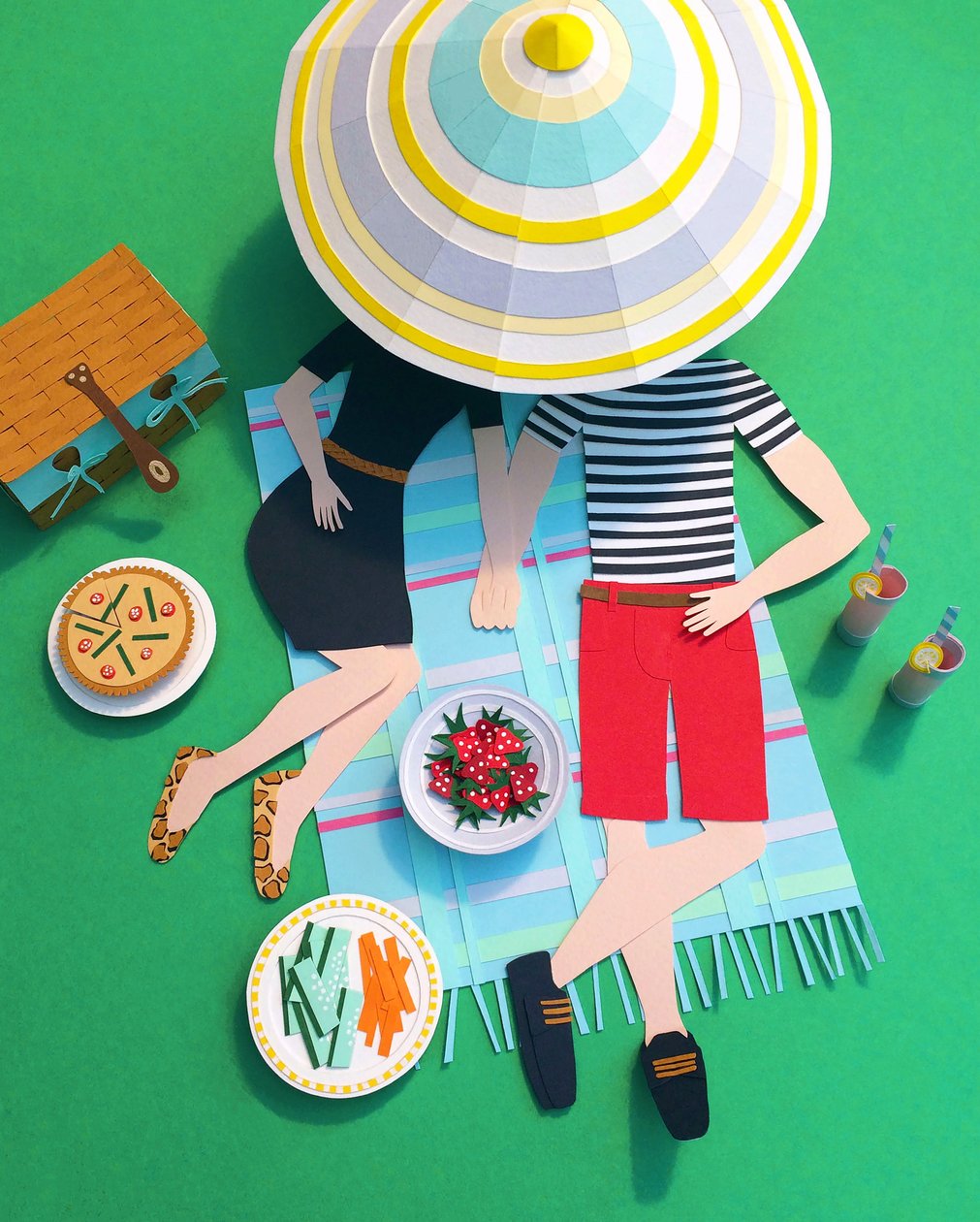 Pique-nique dans le parc, 2016 (papier) - Isobel Barber