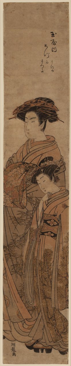 Courtisane et servante - Isoda Koryusai