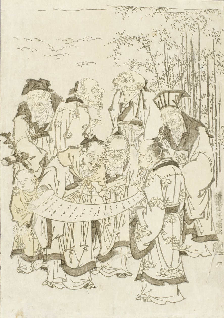 Les sept sages de la forêt de bambous - Isoda Koryusai