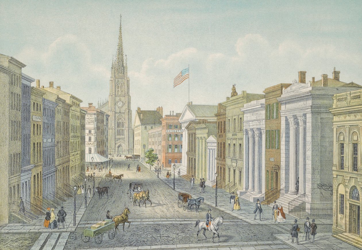 Wall Street, New York en 1847 - Isodore Laurent Deroy