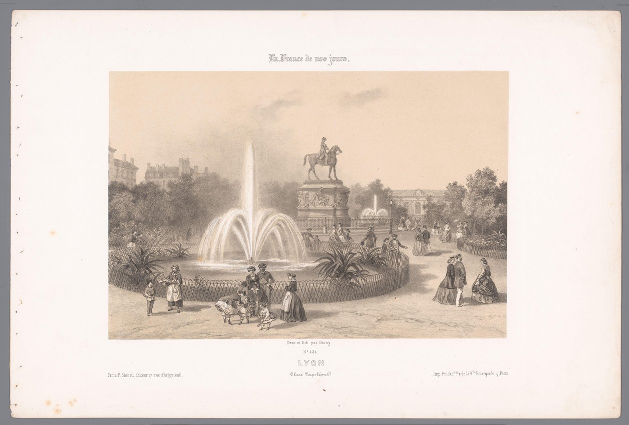 Vue sur la Place Napoléon à Lyon - Isodore Laurent Deroy