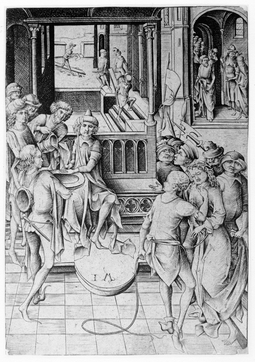 Pilate se lavant les mains - Israhel van Meckenem the younger