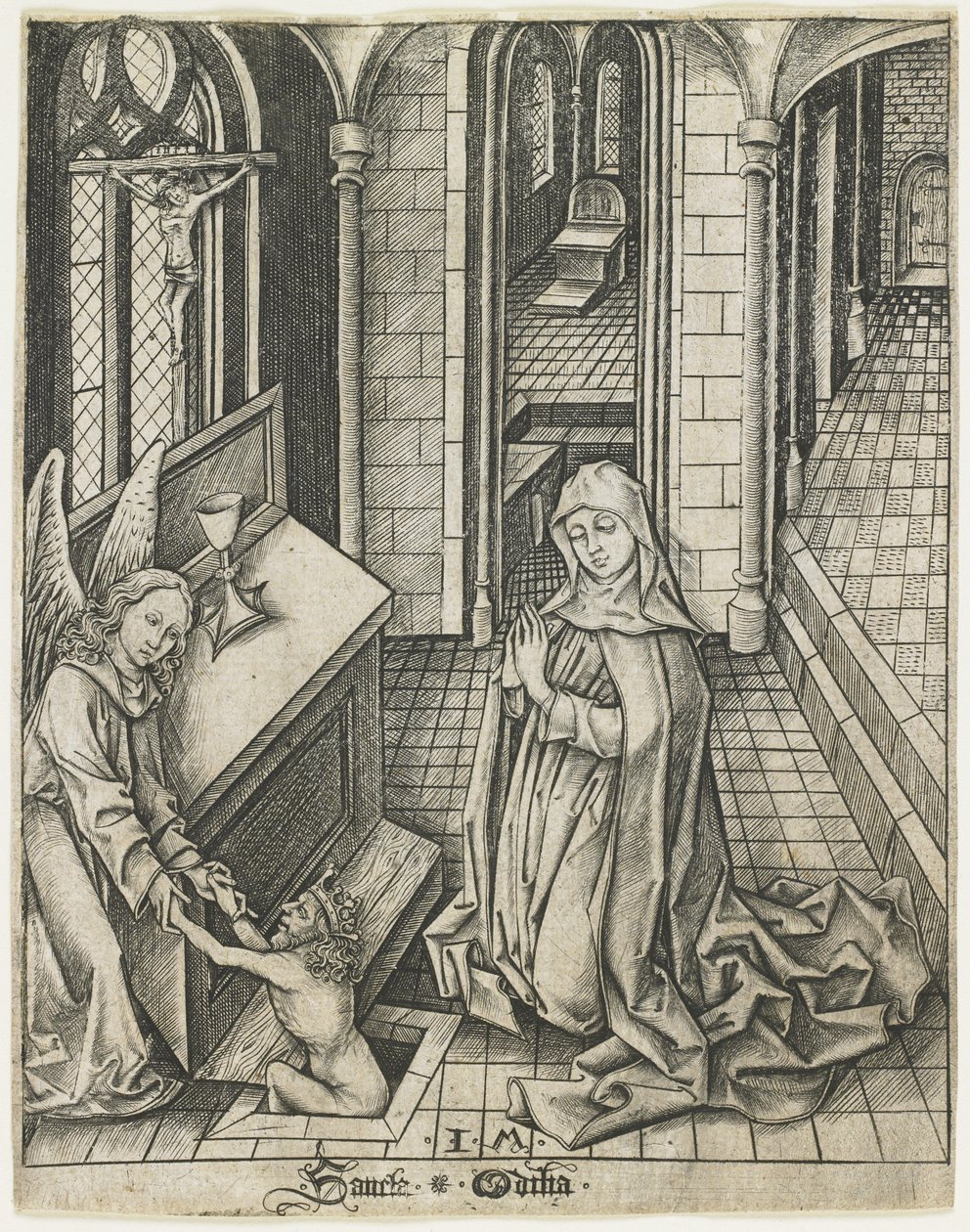 Sainte Ottilie, c. 1475-1480 - Israhel van Meckenem the younger