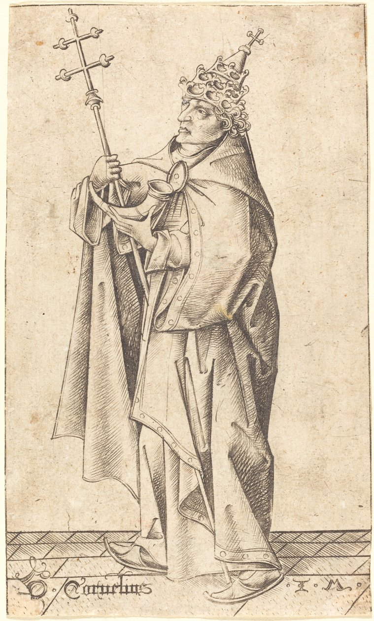 Saint Cornelius, vers 1470 - Israhel van Meckenem