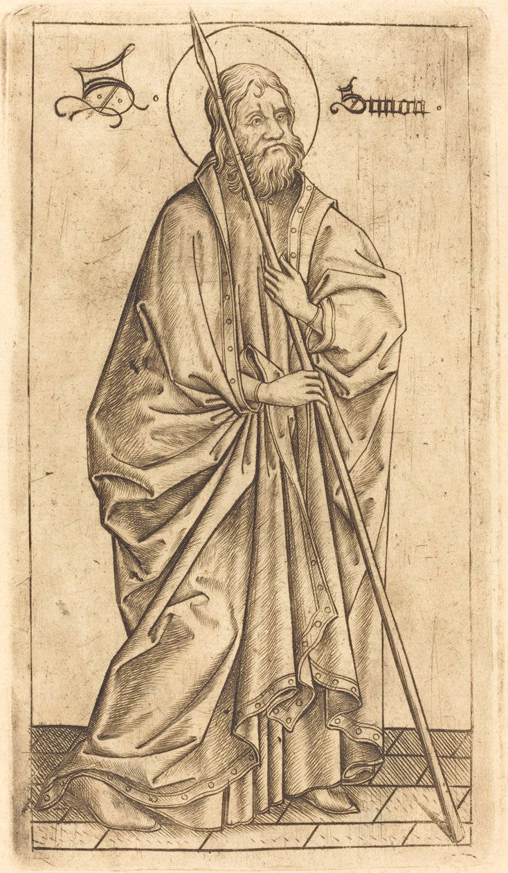 Saint Thomas (?) ou Saint Simon (?) - Israhel van Meckenem after Master E.S.