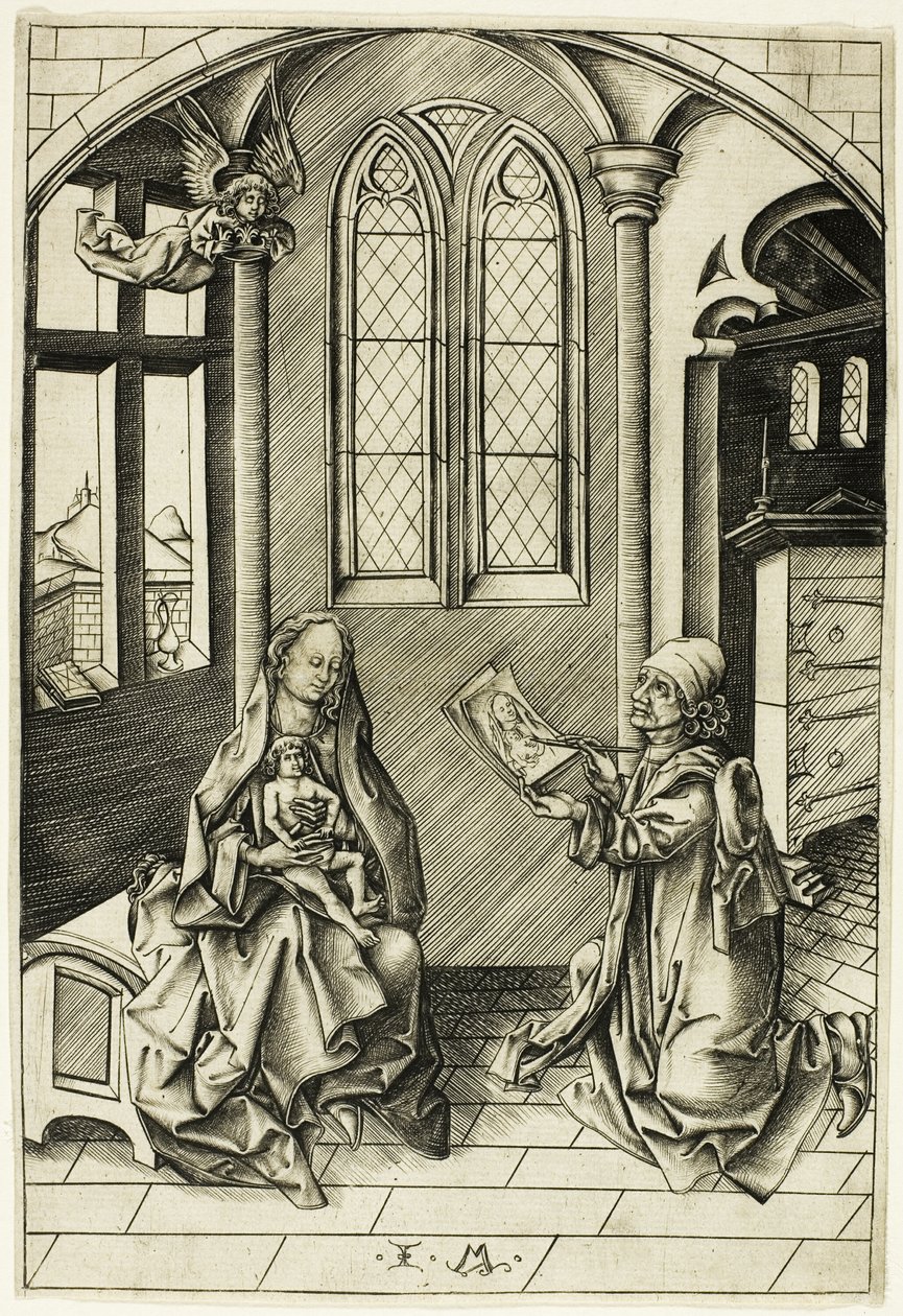 Saint Luc représentant la Madone - Israhel van Meckenem the younger