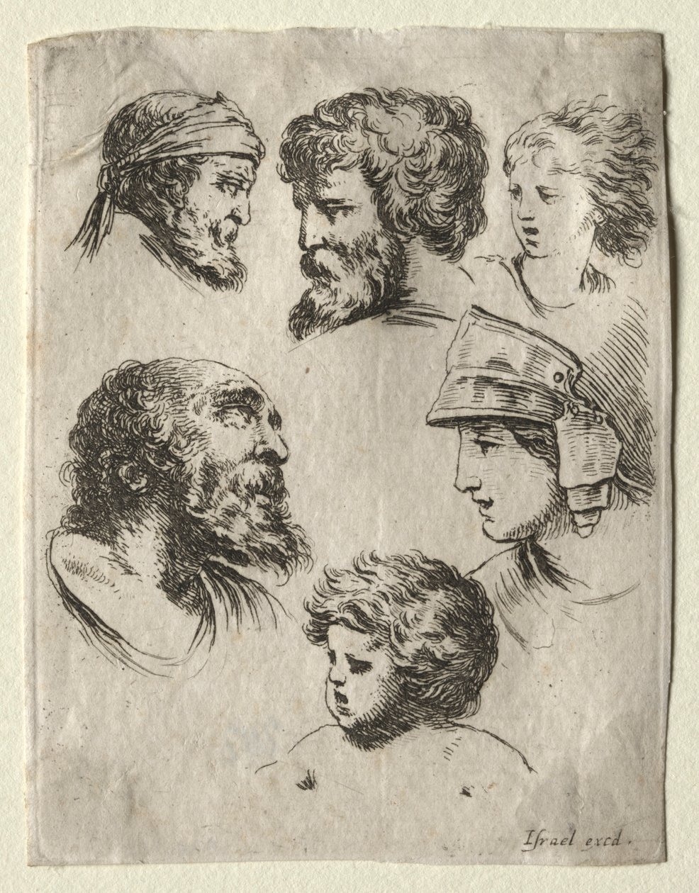 Book for Learning to Draw (Livre pour apprendre à dessiner): Six Portrait Heads - Israël Henriet