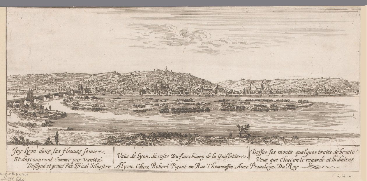 Vue de Lyon du côté du faubourg de la Guillotière - Israël Silvestre