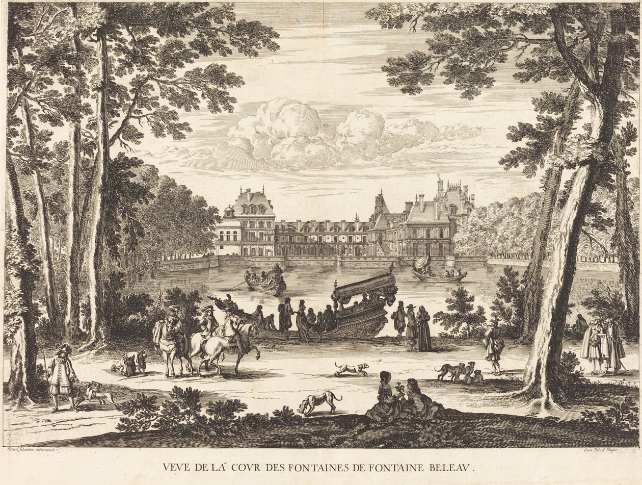 Vue de la cour des Fontaines de Fontainebleau - Israël Silvestre