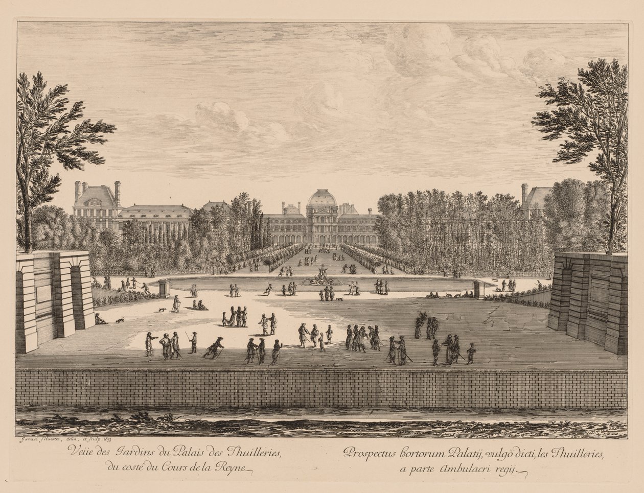 Vue du palais et des jardins des Tuileries, du côté du cours la Reine - Israël Silvestre