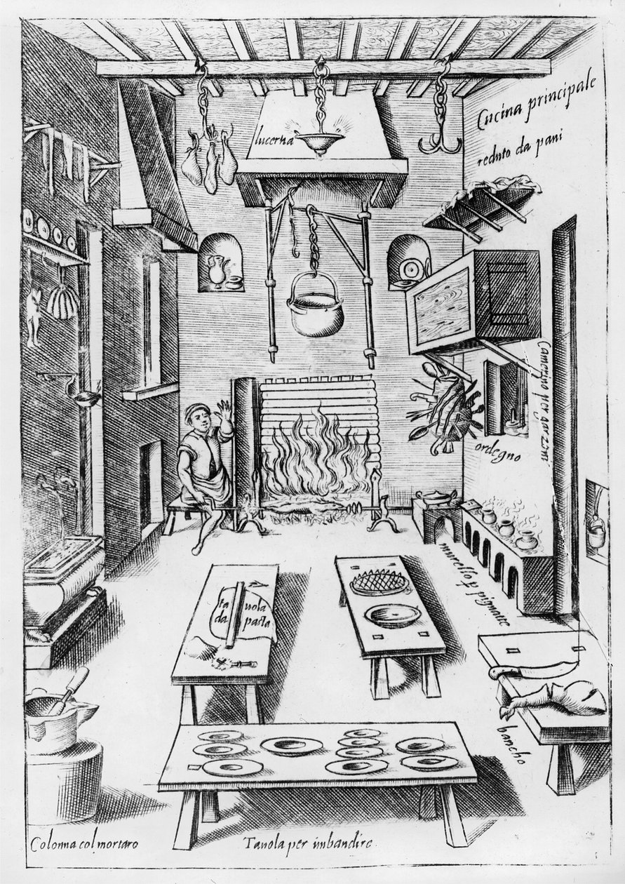 Intérieur de cuisine - Italian School
