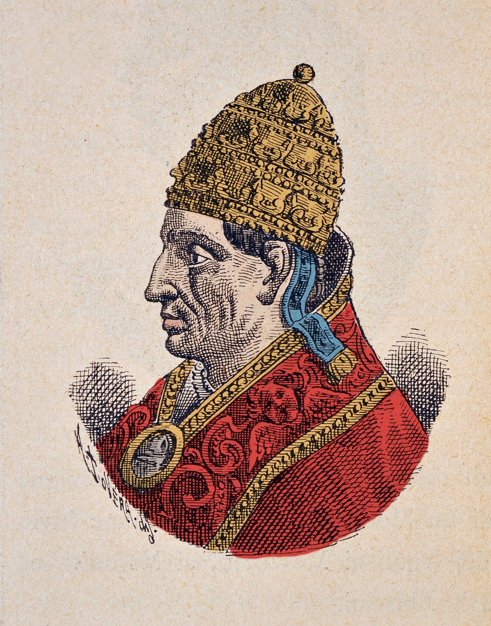 Portrait du Pape Adrien VI (Adrian, Hadrian ou Hadrianus ou Adriano) (1522-1523), 1898 - Italian School