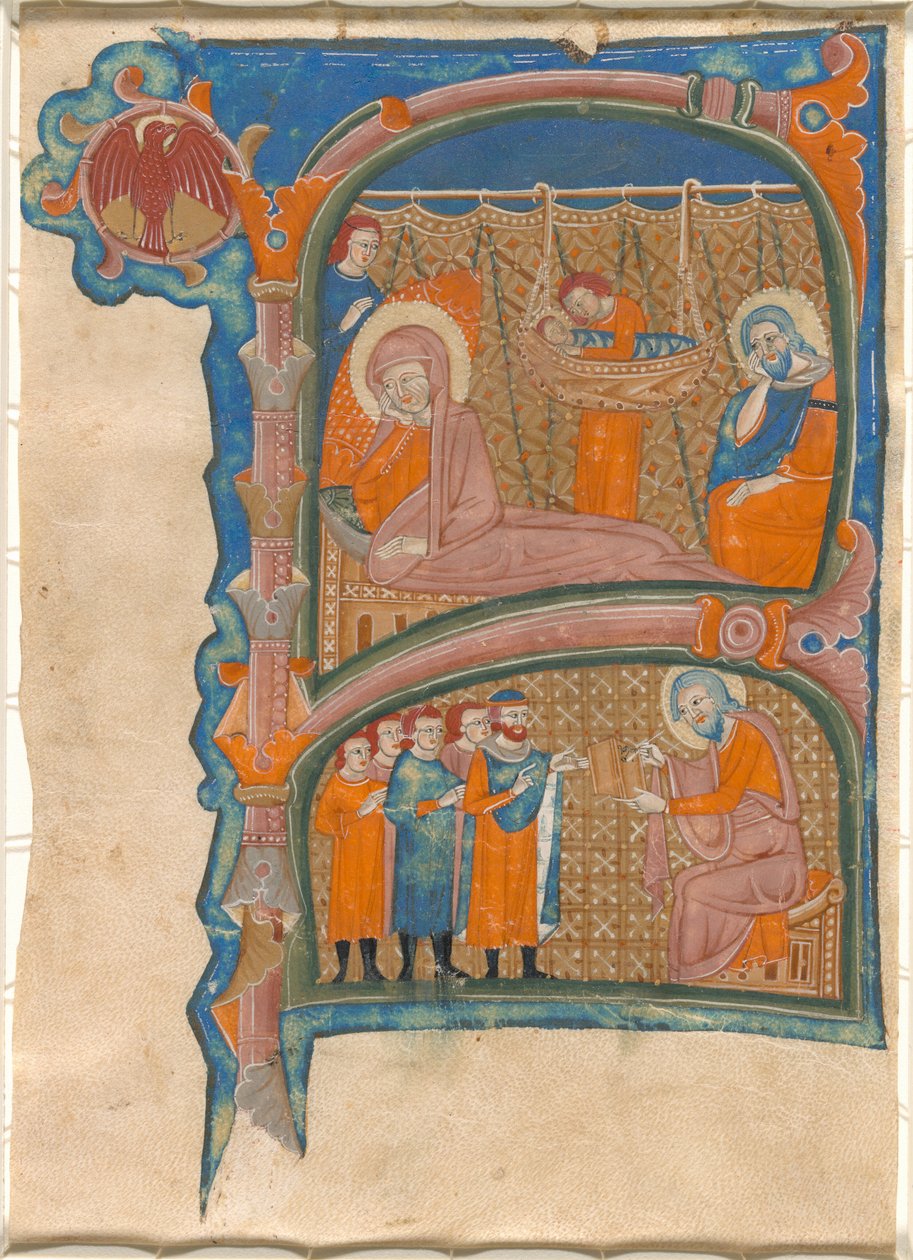 Naissance et Nomination de Jean-Baptiste - Italian 13th Century
