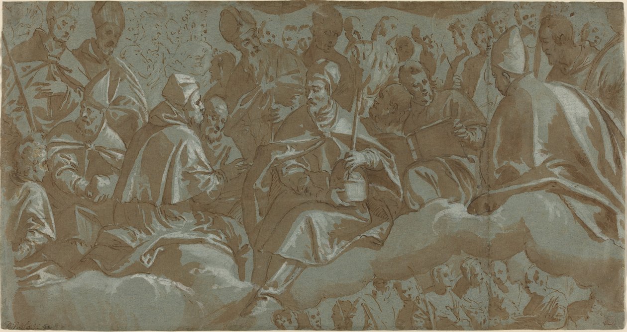 Saints sur des nuages - Italian 16th Century