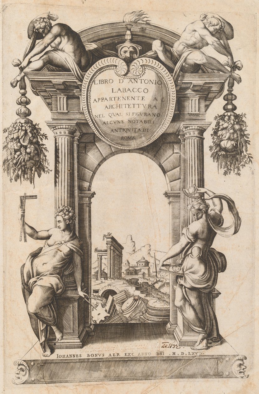 Libro Appartenente al Architettura [Page de titre] - Italian 16th Century, after Antonio Labacco, published by Giovanni Boni