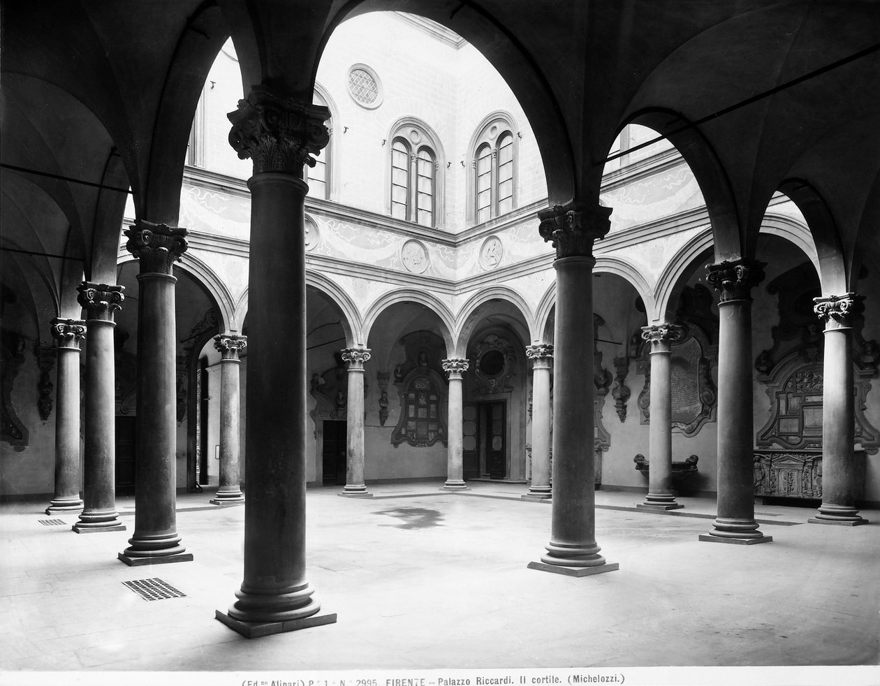 Cour de Palazzo Medici Riccardi, Florence, Italie, vers 1890 - Italian Photographer