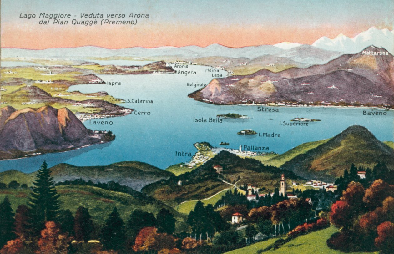 Lac Majeur, vue sur Arona depuis Pian Quagge, Premeno (photo couleur) - Italian Photographer