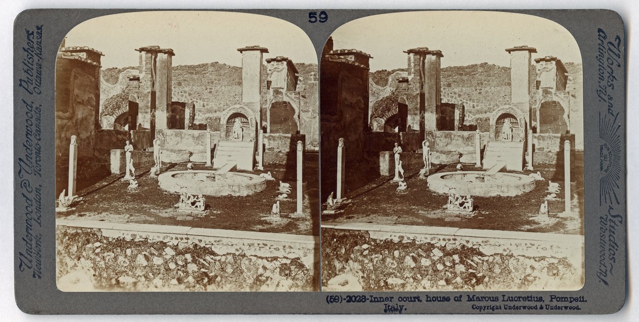 La Maison de Marcus Lucretius, Pompéi, de The Underwood Travel Library, 1895 - Italian Photographer