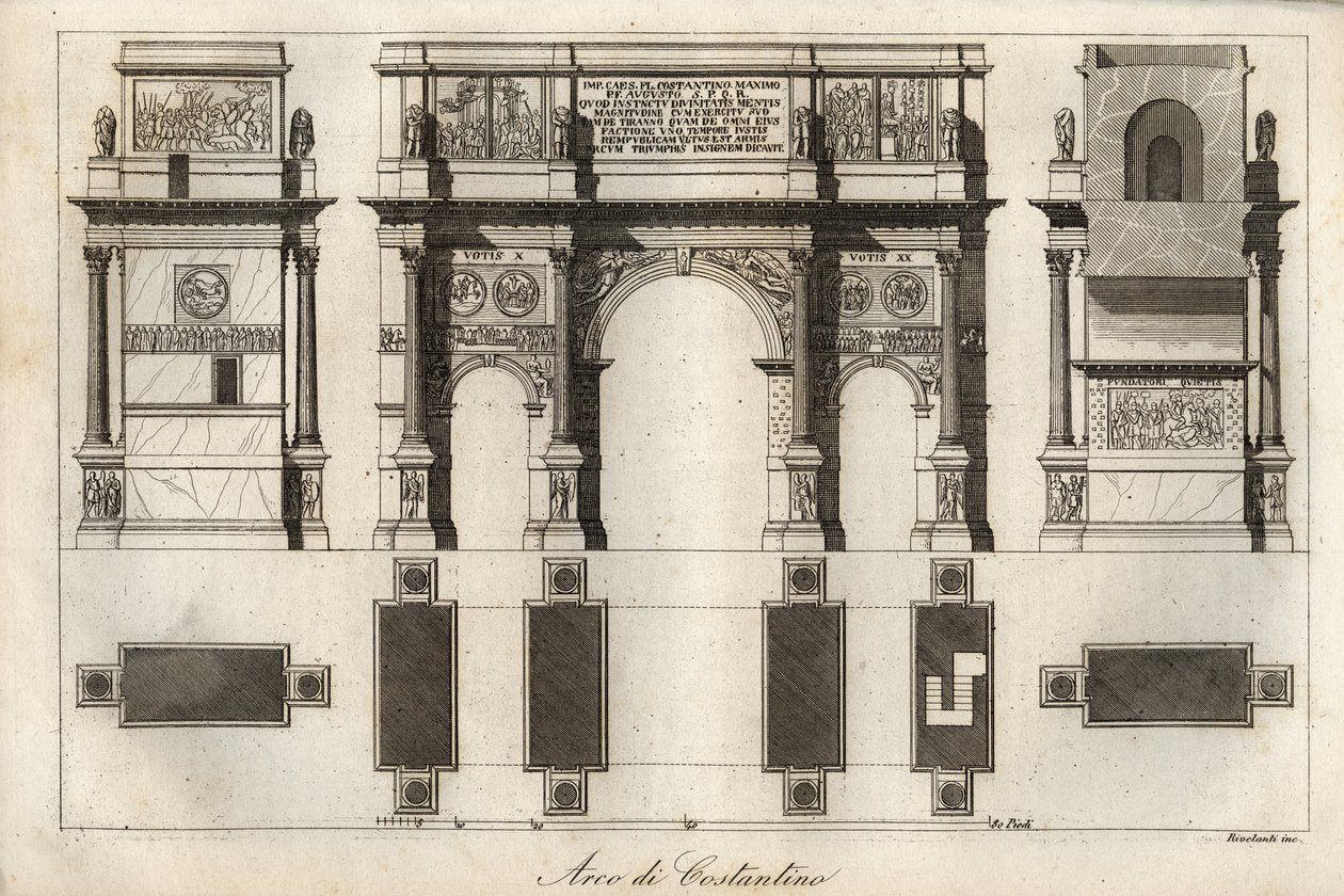 Arc de Constantin à Rome (315 CE) (gravure de 