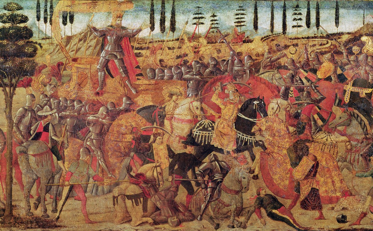 Bataille entre Darius (399-330 av. J.-C.) et Alexandre le Grand (356-323 av. J.-C.) - Italian School