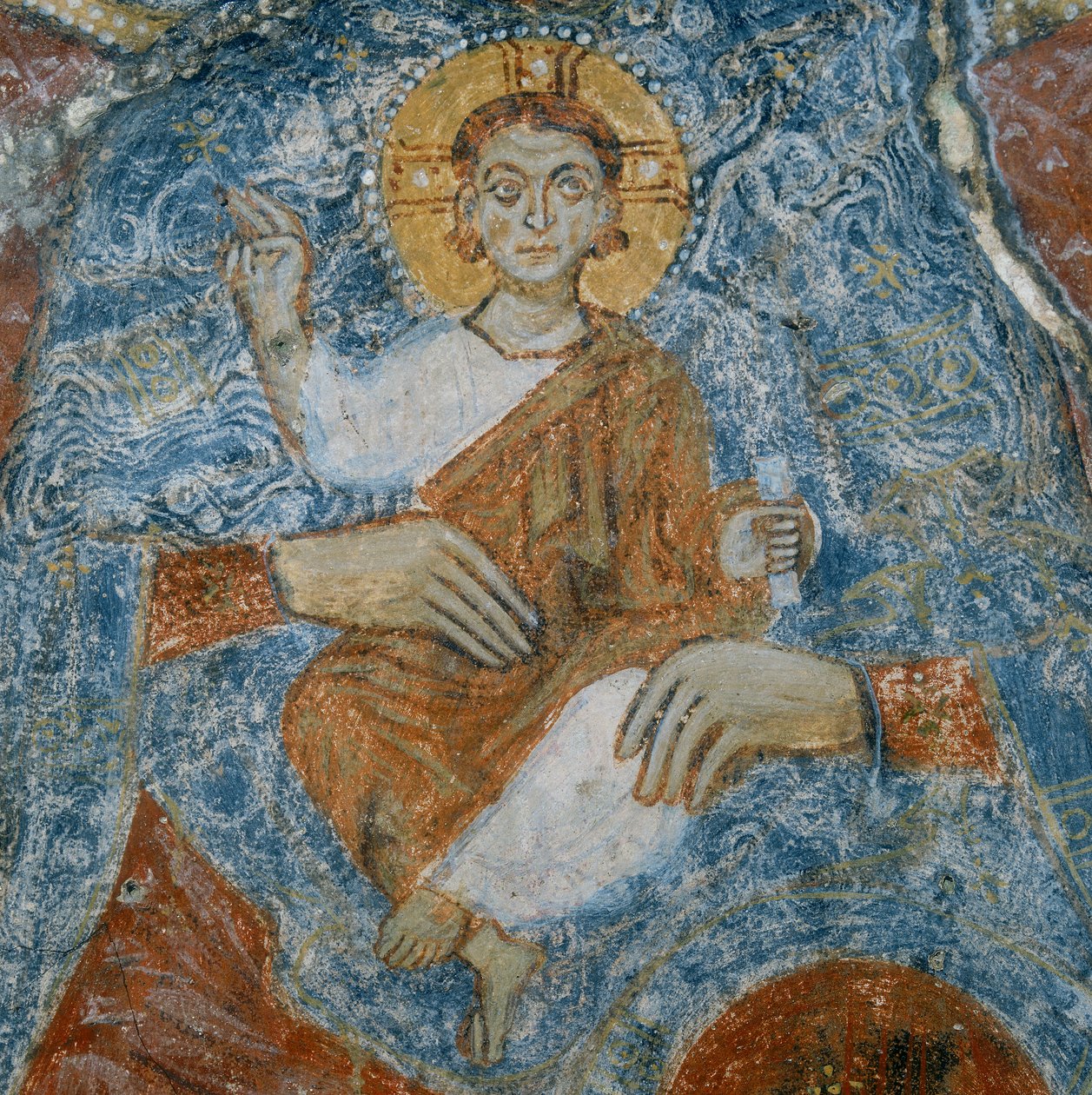 Christ, détail de la fresque de la Madone et l
