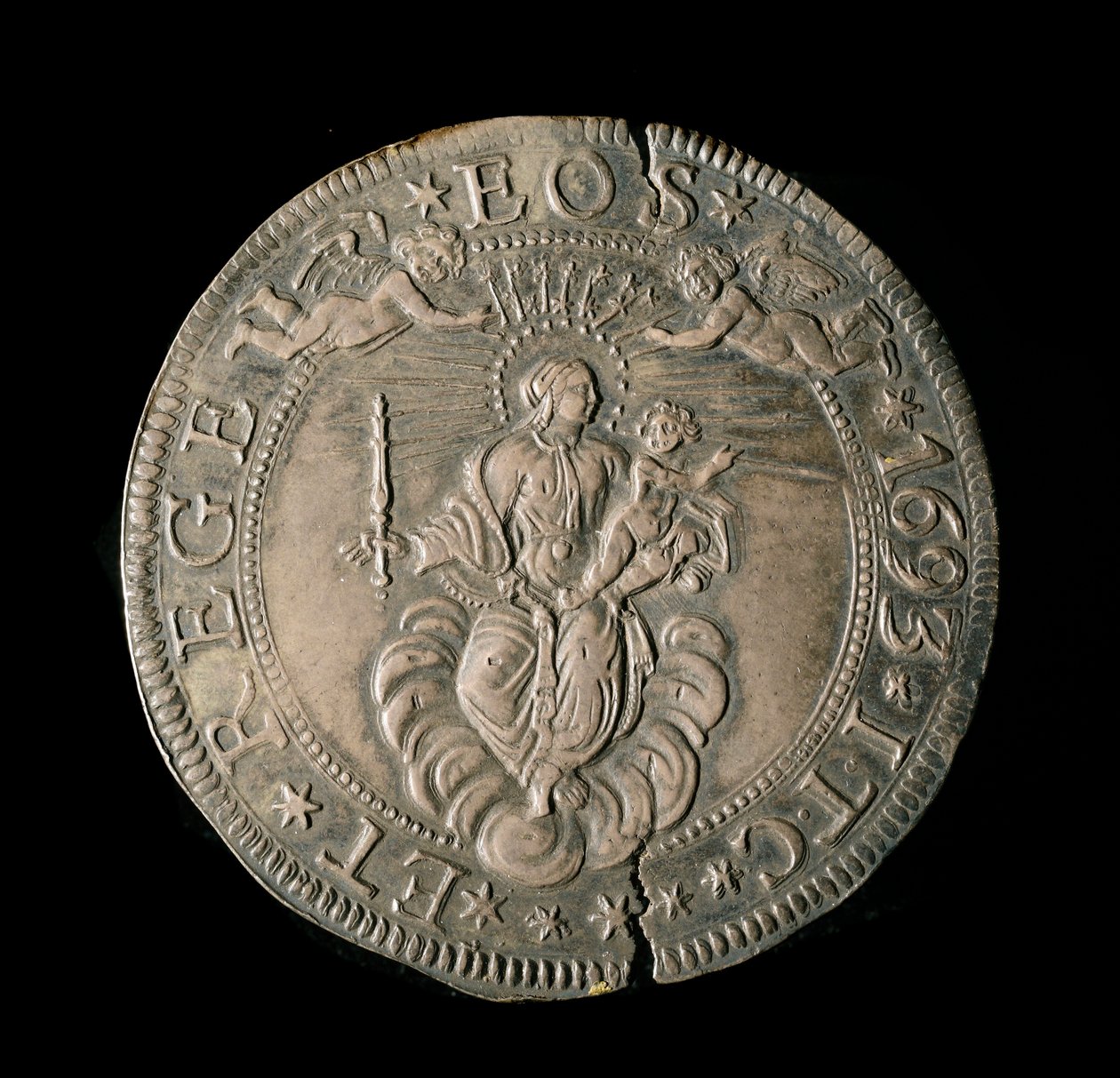Monnaie de la République de Gênes : ECU large en argent. Diam. 61 mm. 1693. revers. Gênes Musei di Strada Nuova (inv, M7097) - Italian School