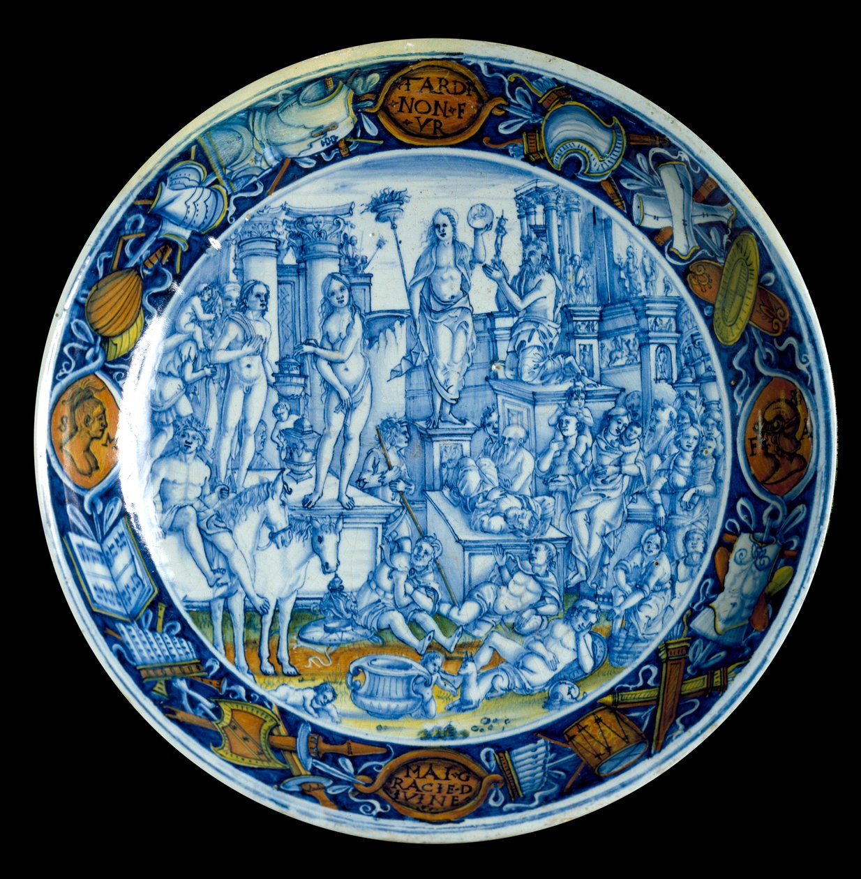 Assiette décorée représentant l