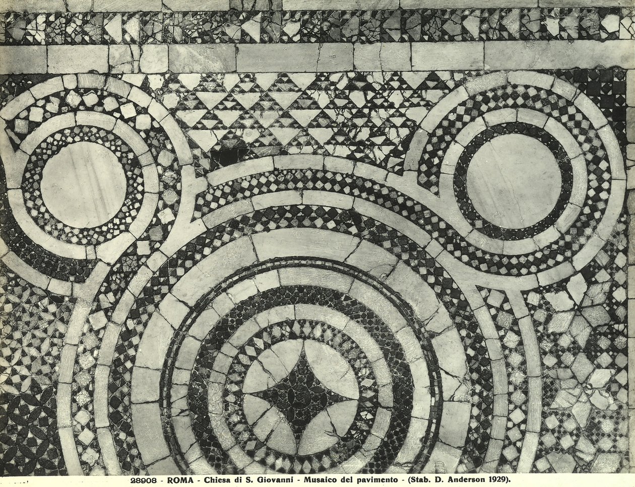 (détail) du sol cosmatesque de la basilique Saint-Jean-de-Latran, Rome - Italian School