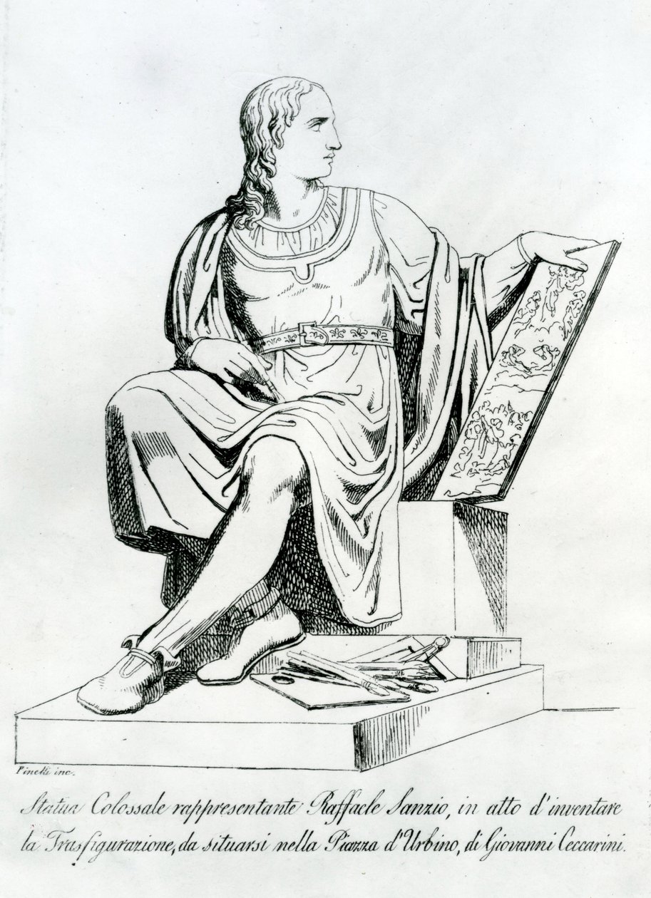 Statue de Giovanni Ceccarini de Raffaello Sanzio da Urbino - Italian School