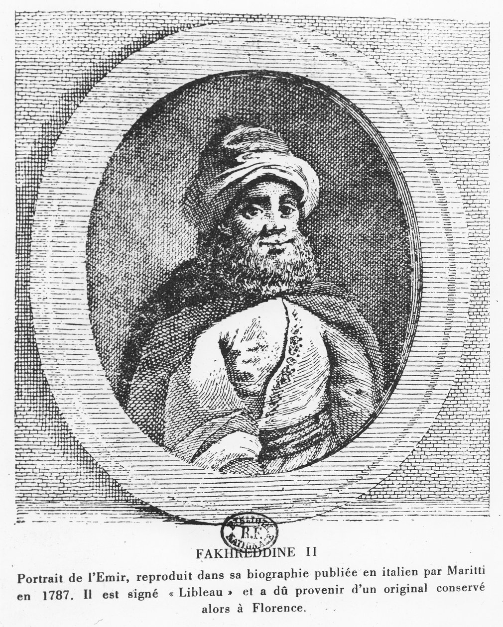 Émir Fakhr-al-Din II (gravure) - Italian School