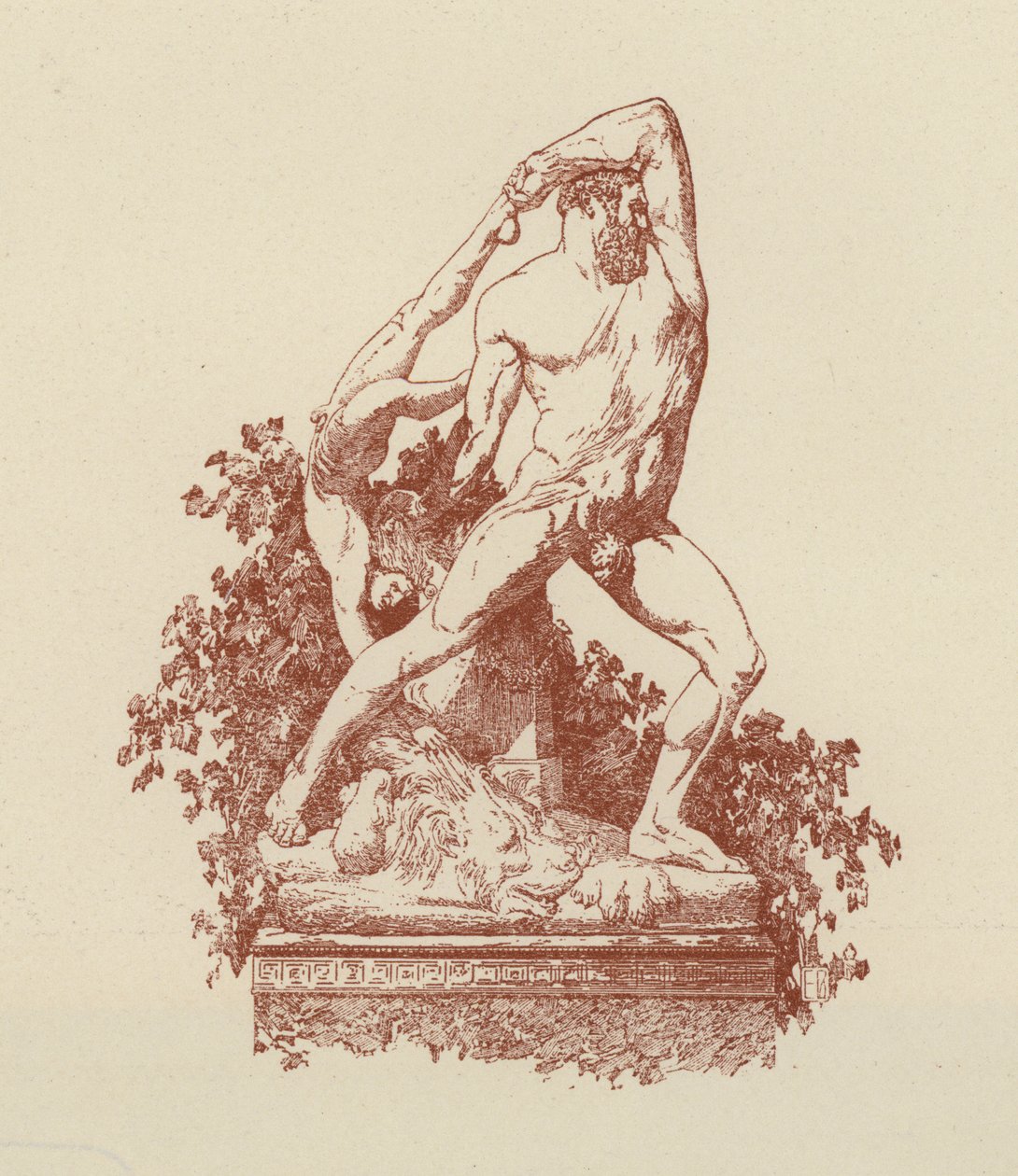 Hercule et Lica par Canova (lithographie) - Italian School