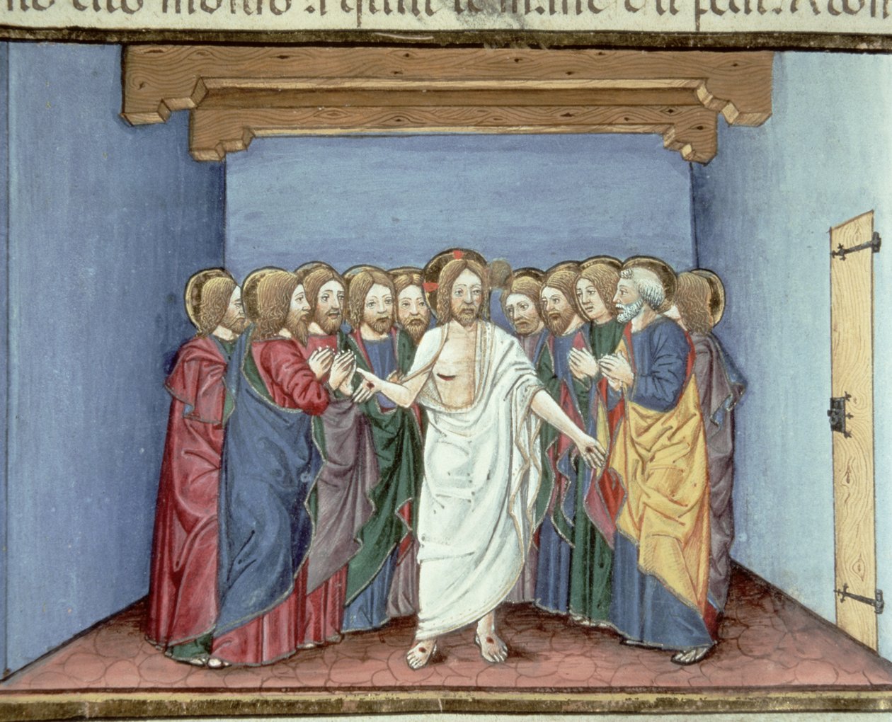 Jésus apparaît aux disciples réunis sous un même toit par peur des juges - Italian School