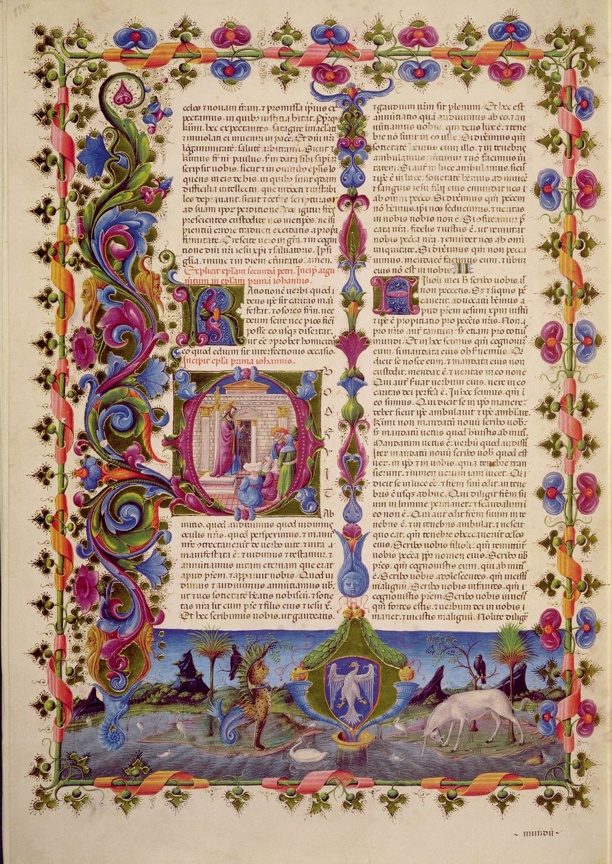Lettre de Saint Jean aux Apôtres, de la Bible de Borso d