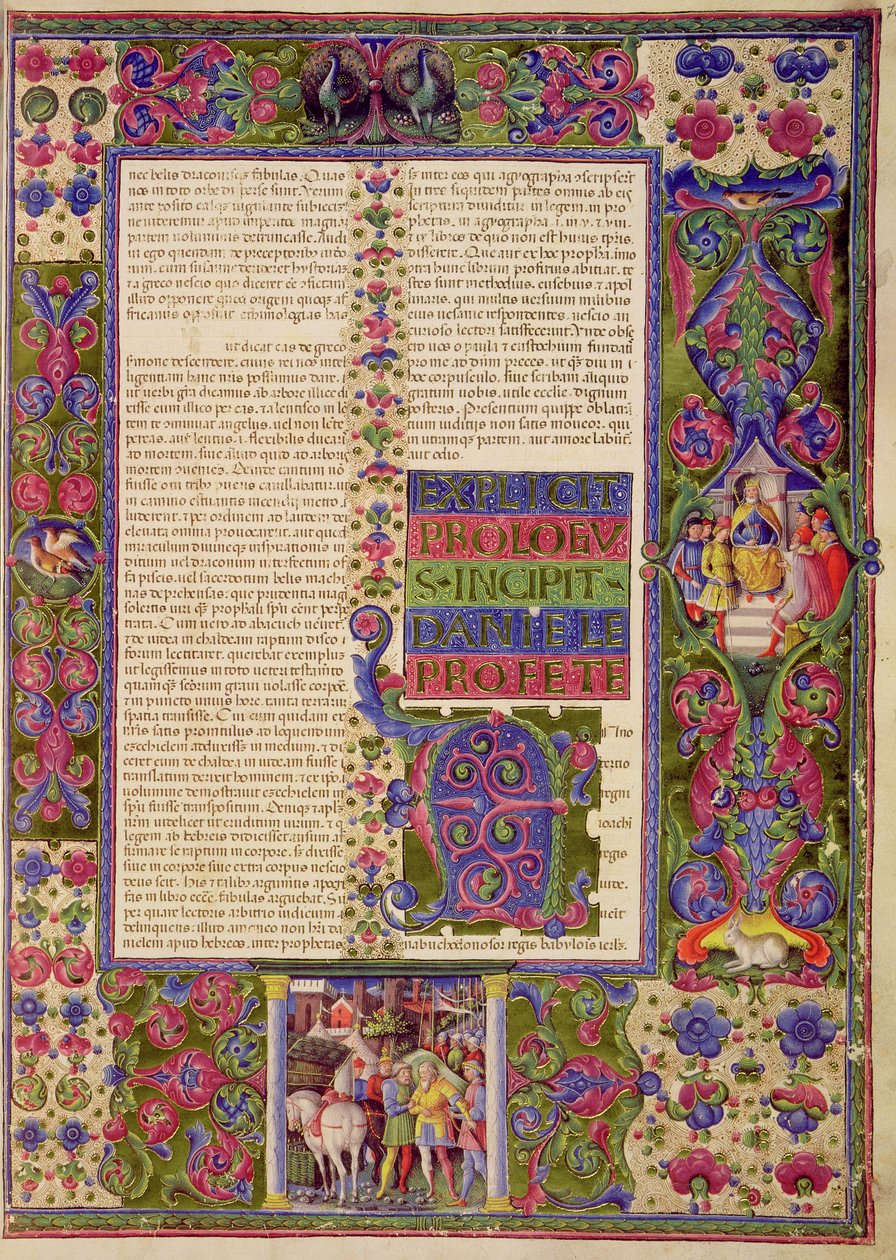 Ouverture du Livre du prophète Daniel, de la Bible Borso d