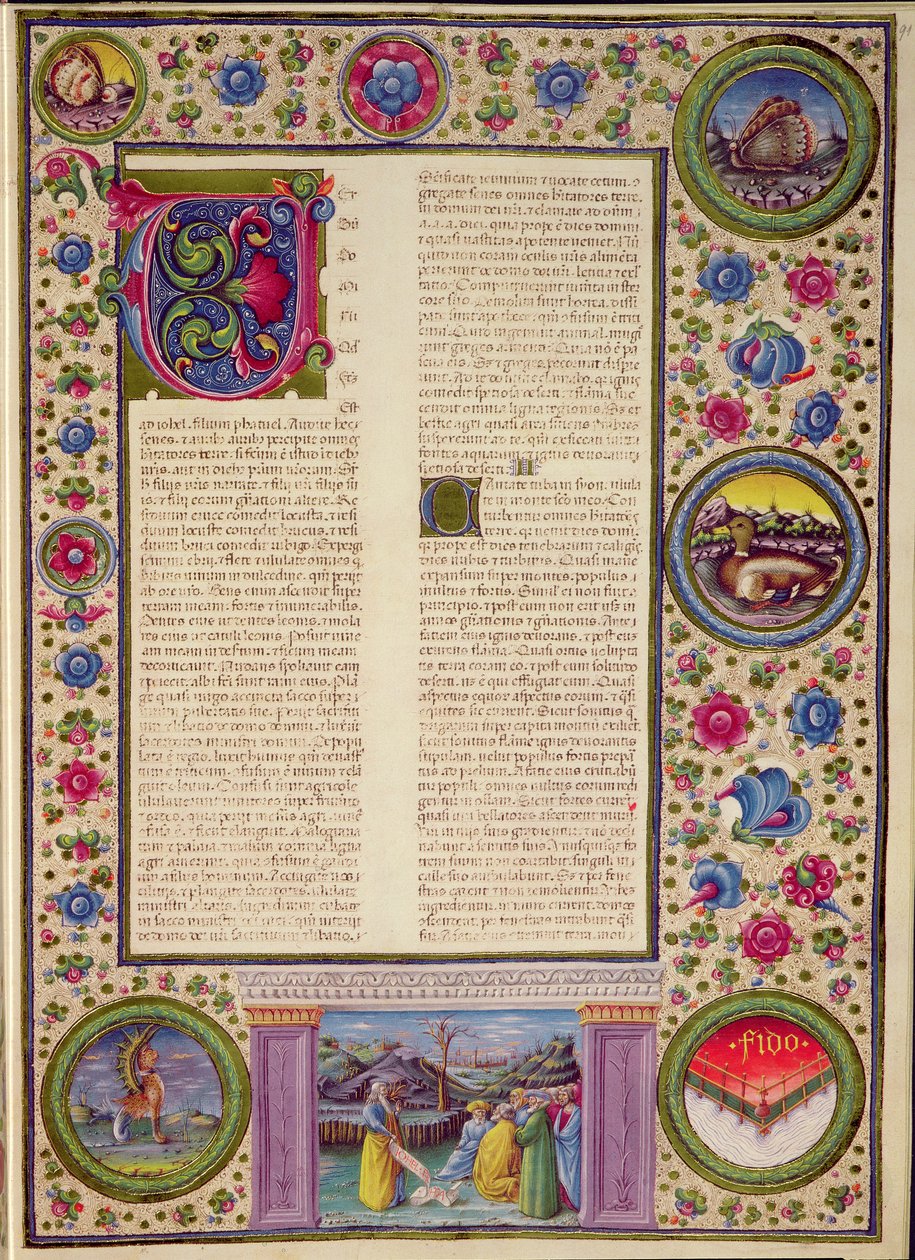 Fol.91r Livre du prophète Joël, de la Bible Borso d
