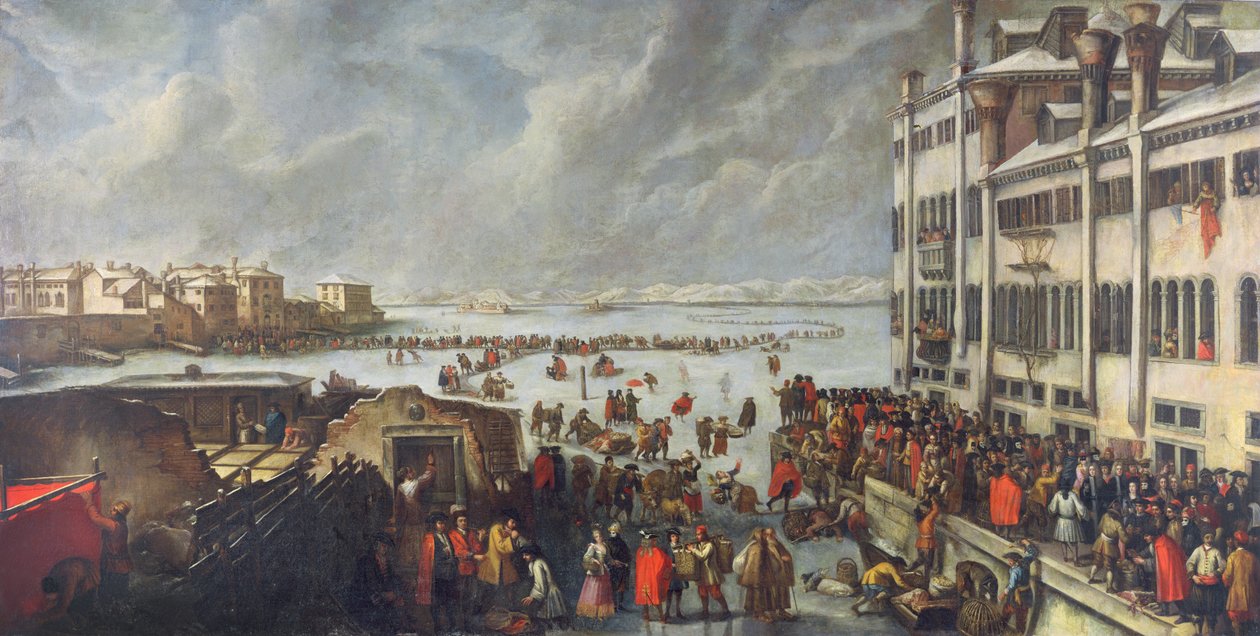 Glace sur la lagune - Italian School