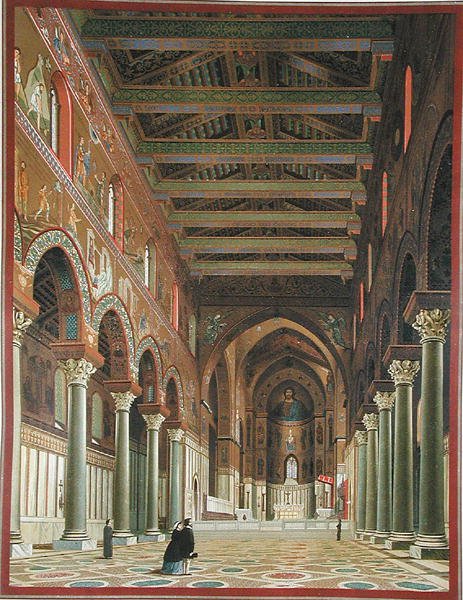 Intérieur du Duomo di Monreale, Sicile - Italian School