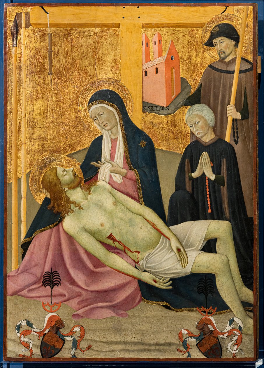 Lamentation avec Saint Sébaldus et le client Peter Volckamer - Italian School