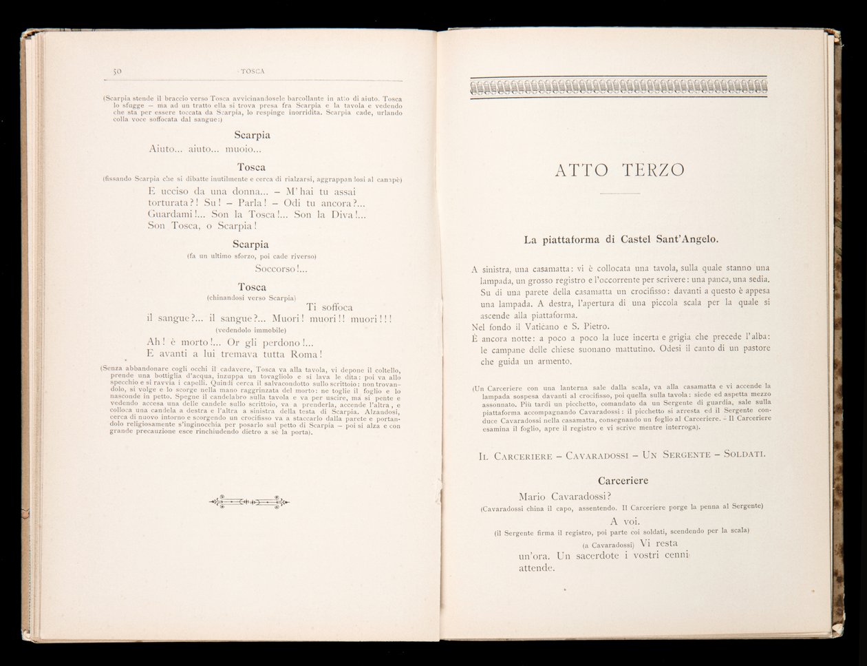 Libretto della Tosca par Giacomo Puccini, Edition Ricordi, Italie - Italian School