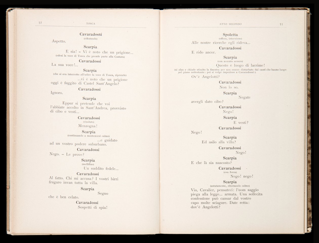 Libretto de Tosca, Édition Ricordi, Italie - Italian School