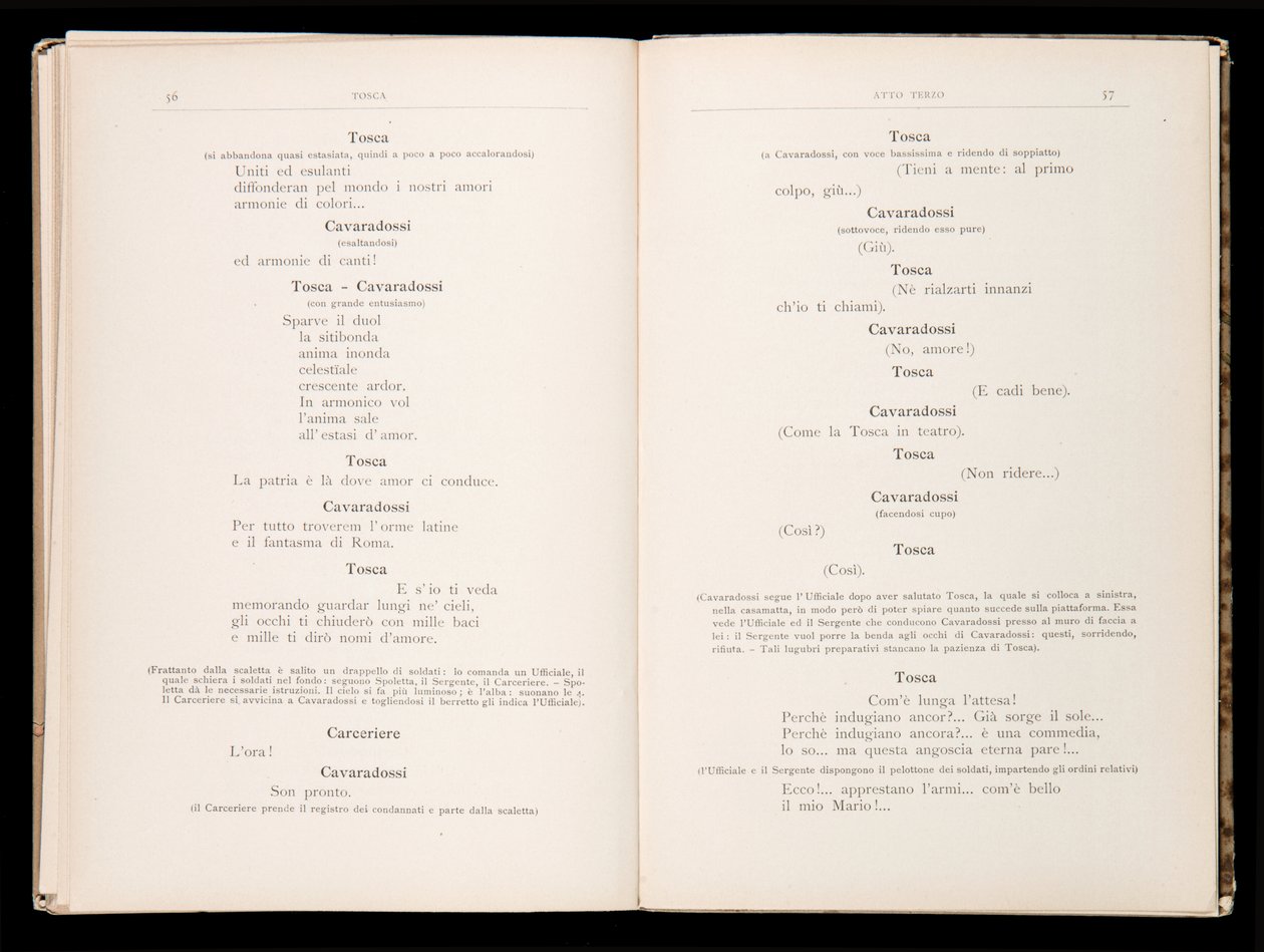 Libretto de Tosca, Édition Ricordi, Italie - Italian School