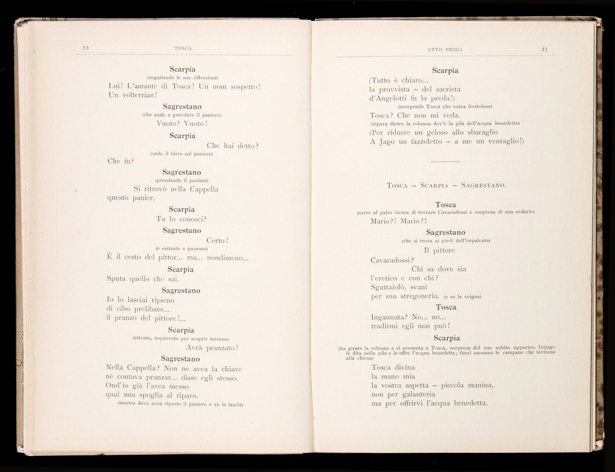 Libretto de Tosca, Édition Ricordi, Italie - Italian School