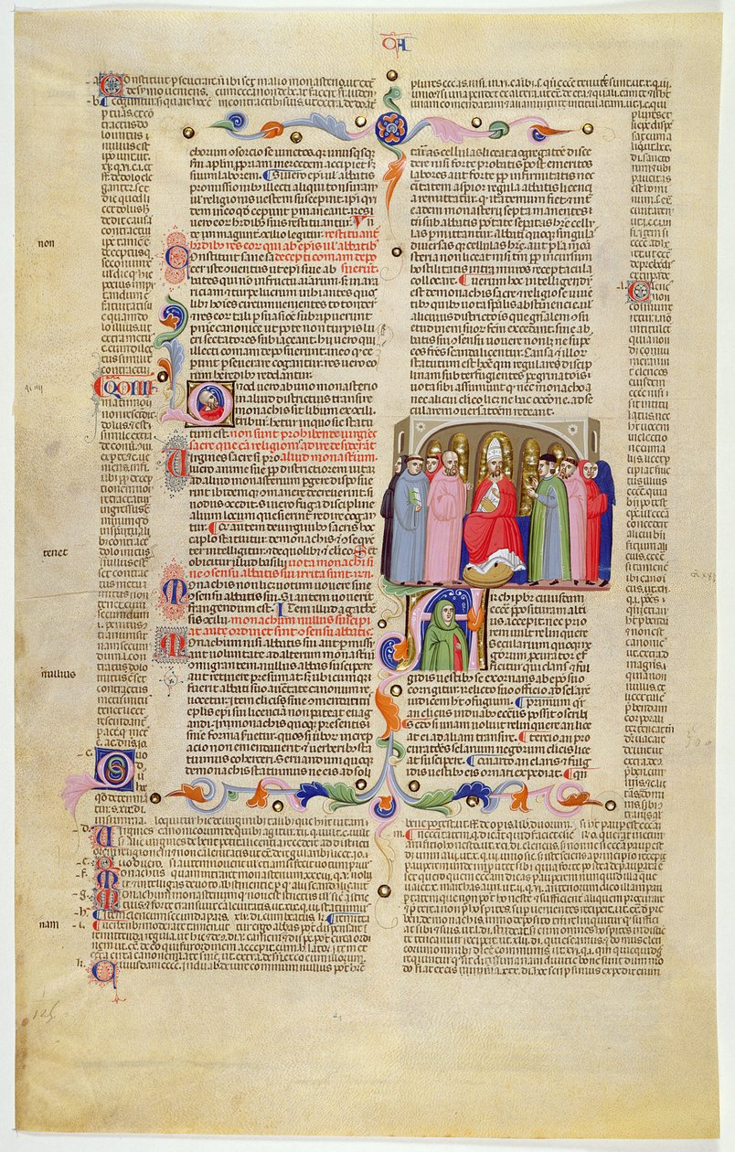 Marlay Cutting IT.10: Feuille avec miniature du Décret de Gratien montrant l