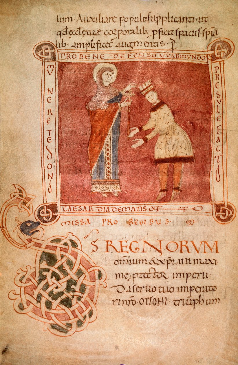 Otton Ier couronné par la Vierge Marie, du Sacramentaire de l
