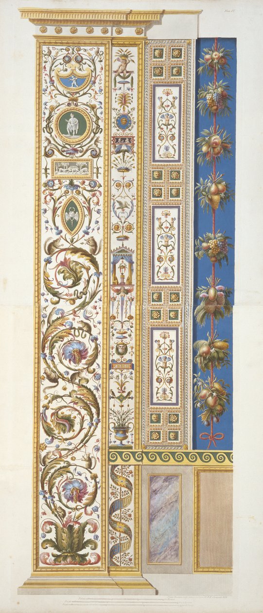 Panneau de la Loggia de Raphaël au Vatican, de Delle Loggie di Rafaele nel Vaticano, gravé par Giovanni Ottaviani - Italian School