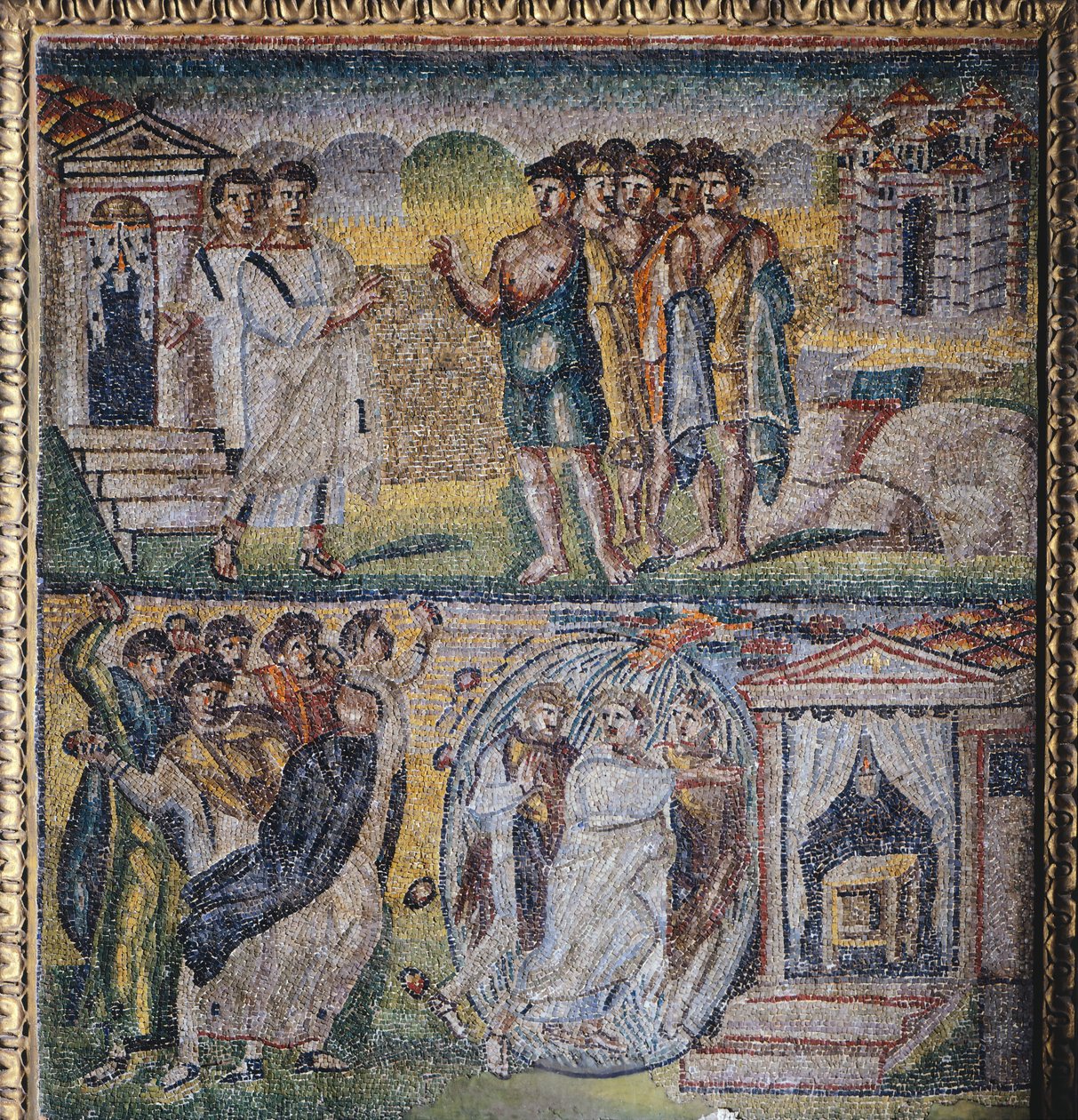 Panneau avec mosaïque, nef centrale, basilique de Santa Maria Maggiore, Rome, Italie, Ve siècle - Italian School