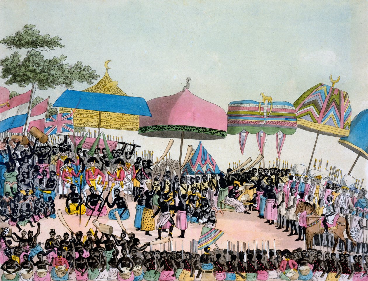 Vue panoramique de la coutume Yam, de Costumi dei... par Giulio Ferrario, vers 1820-30 - Italian School