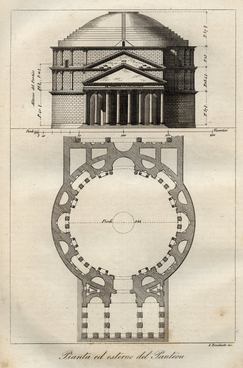 Panthéon de Rome, achevé vers 125 sous le règne d