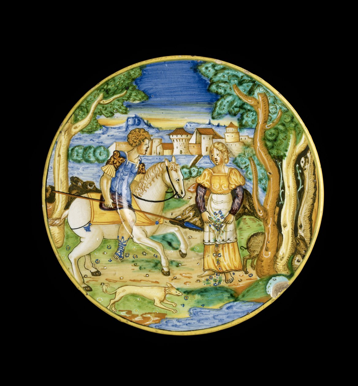 Assiette avec Picus et Circé par L ou Lu.Ur. - Italian School