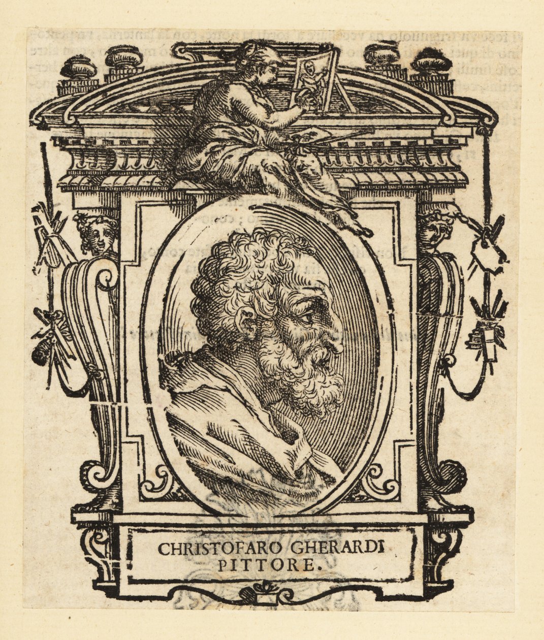 Portrait de Cristofano Gherardi ou Cristoforo Gherardi, également connu sous le nom de il Doceno, peintre italien de la fin de la Renaissance ou de la période maniériste, actif principalement à Florence et en Toscane - Italian School